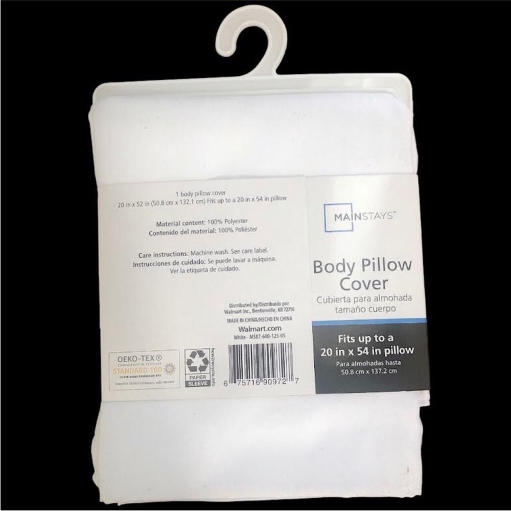 Mainstay Body Pillow Cover 20” x 54” - Picture 2 of 2